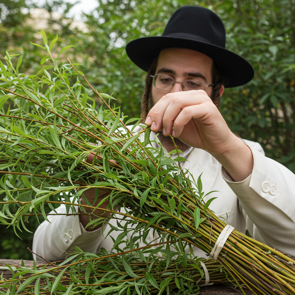 Fresh kosher-certified Hoshanot bundle for Hoshanah Rabbah, hand-selected and bundled for tradition and quality